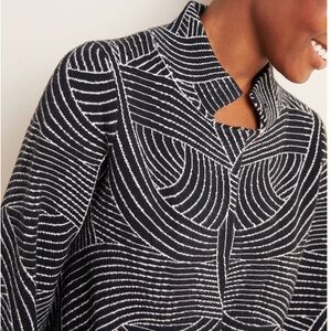 by Anthropologie Pietra Black & White Women's Knit Jacket • S